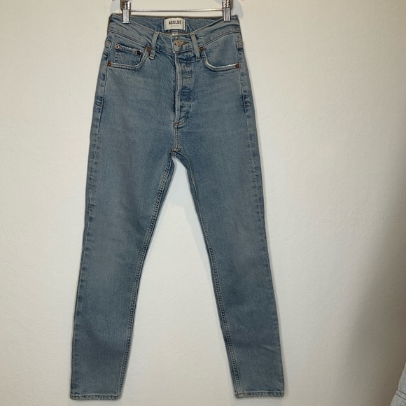Agolde Nico High Rise Button Fly Slim Fit Jeans Size 23 - Picture 2 of 16